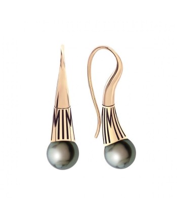 Orecchini Monachelle Mimì Tam Tam in Oro Rosa e Perle Nere