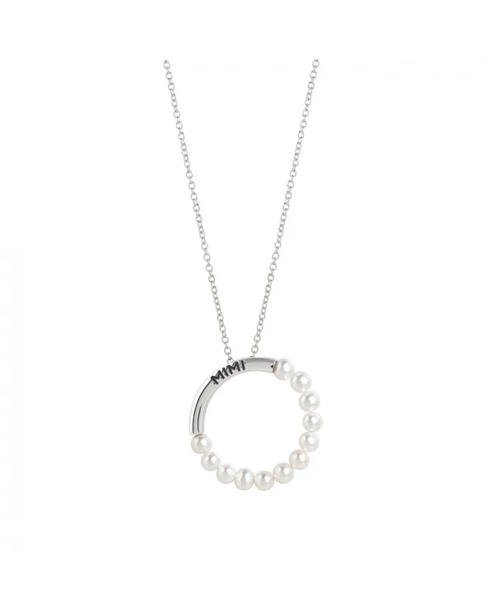 Pendente Mimì in Argento e Perle Bianche con Catenina