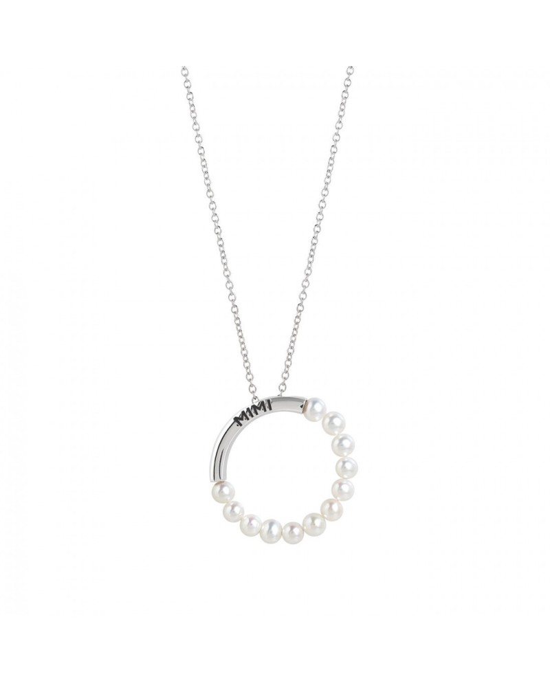 Pendente Mimì in Argento e Perle Bianche con Catenina