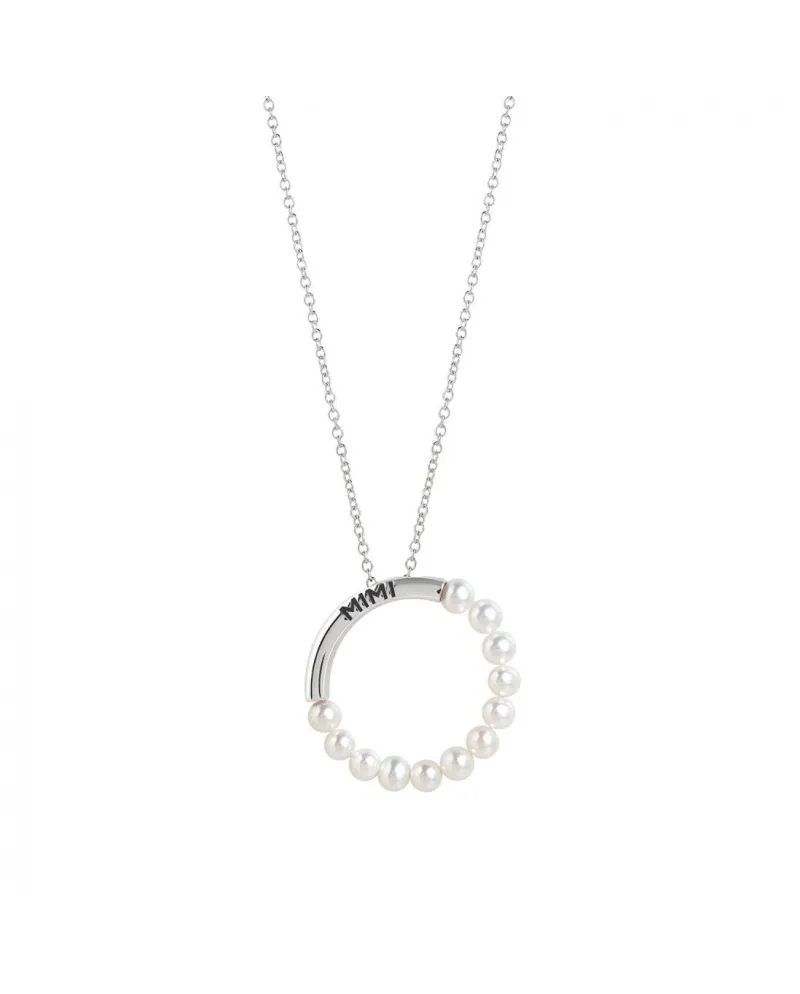 Pendente Mimì in Argento e Perle Bianche con Catenina