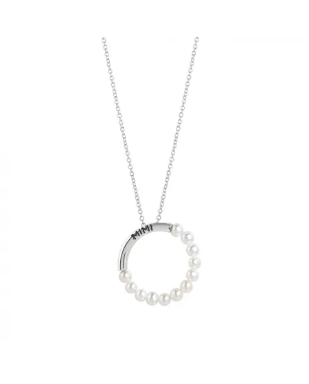 Pendente Mimì in Argento e Perle Bianche con Catenina