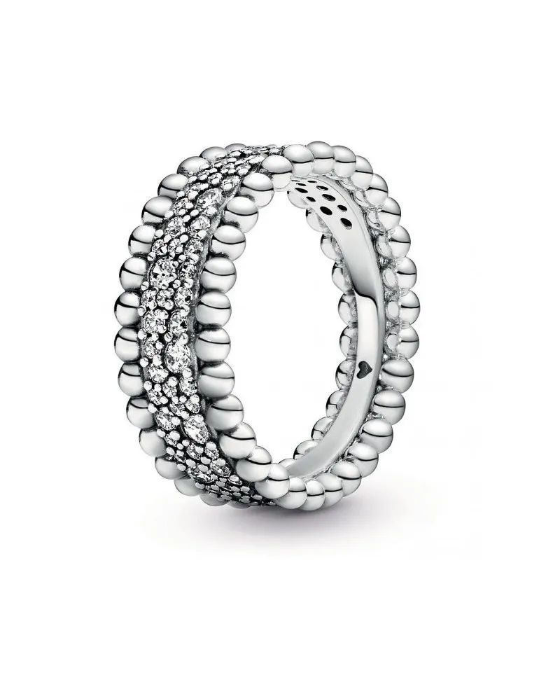 Anello a Fascia Pandora in Argento con Pavè di Zirconia Cubica