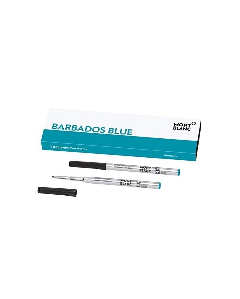 2 Refills Montblanc per Penne a Sfera "M" di Colore Barbados Blue