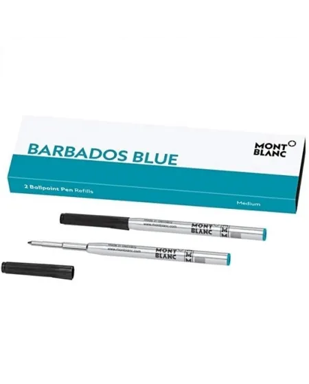 2 Refills Montblanc per Penne a Sfera "M" di Colore Barbados Blue