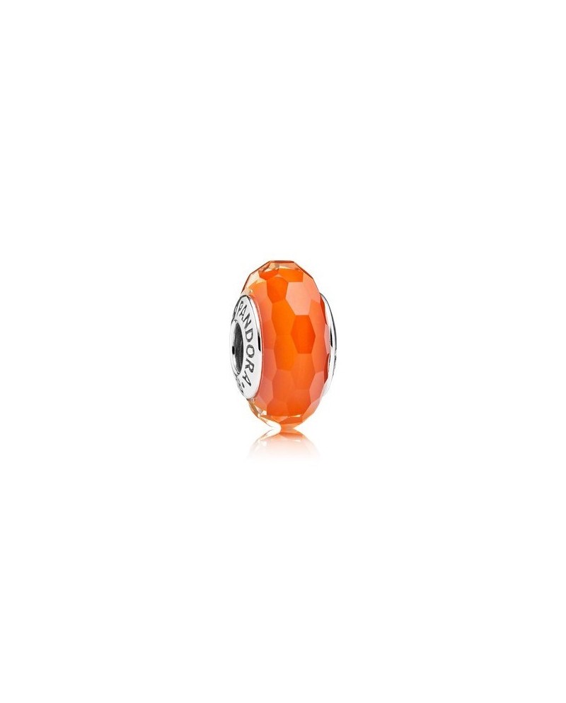 Charm Pandora Vetro di Murano Sfaccettato Arancione