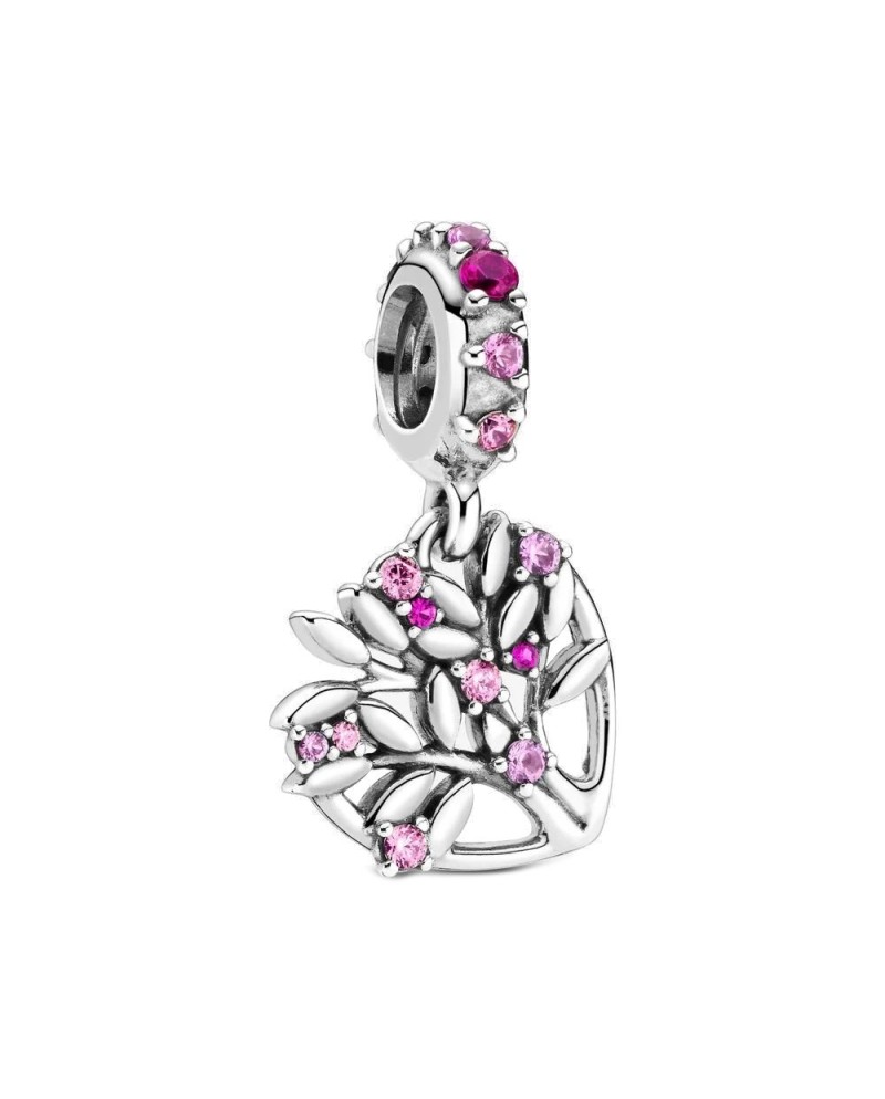 Charm Pendente Pandora a Cuore Rosa Albero della Famiglia