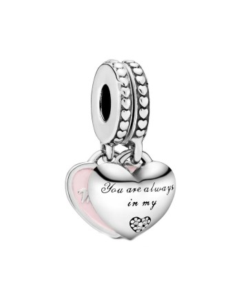 Charm Pendente Pandora con Doppio Cuore Mamma e Figlia