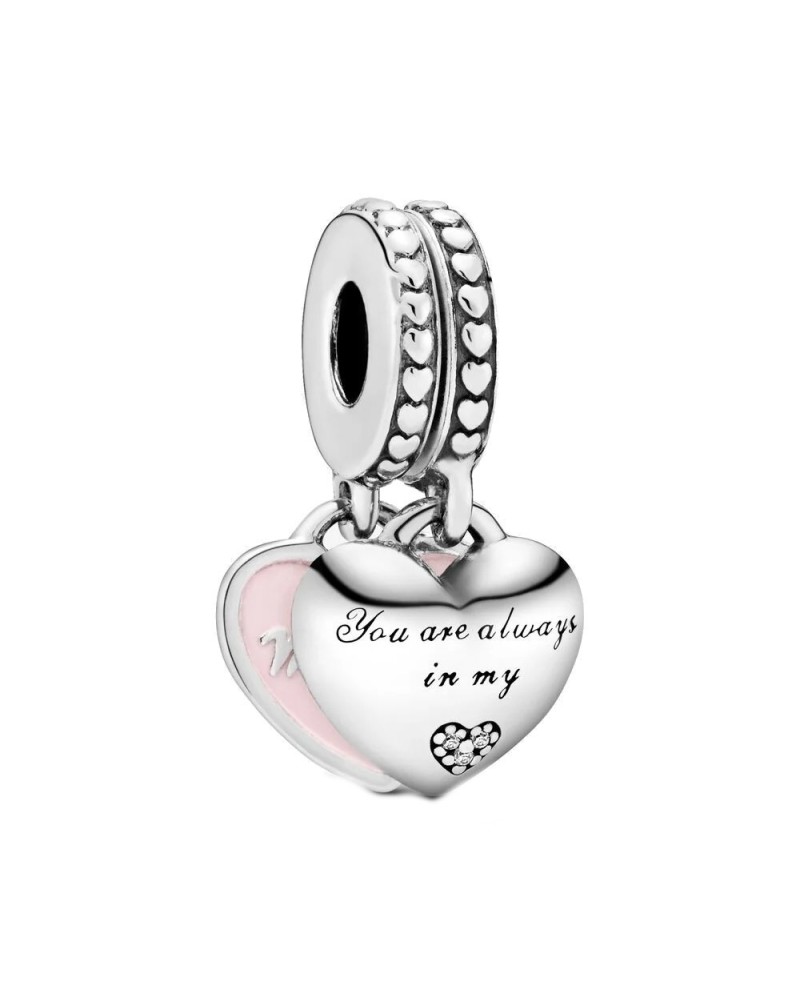 Charm Pendente Pandora con Doppio Cuore Mamma e Figlia