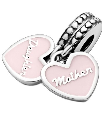 Charm Pendente Pandora con Doppio Cuore Mamma e Figlia