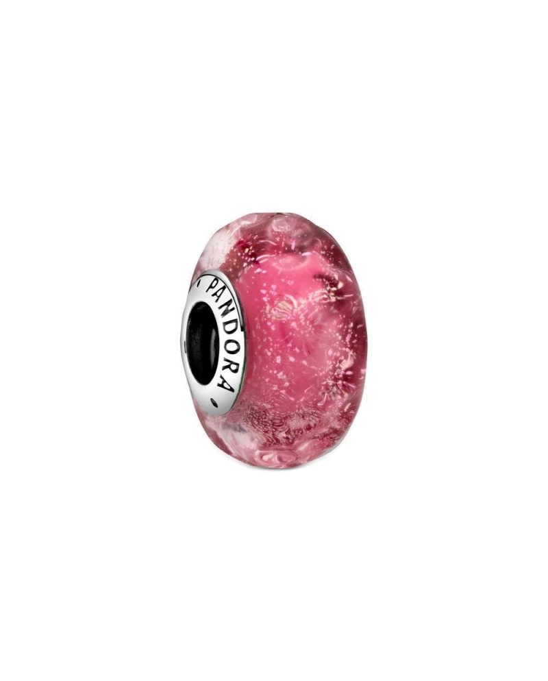 Charm Pandora Vetro di Murano Rosa con Onde