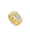 Anello Marco Bicego Masai in Oro Giallo Due Fili con Pavè di Diamanti