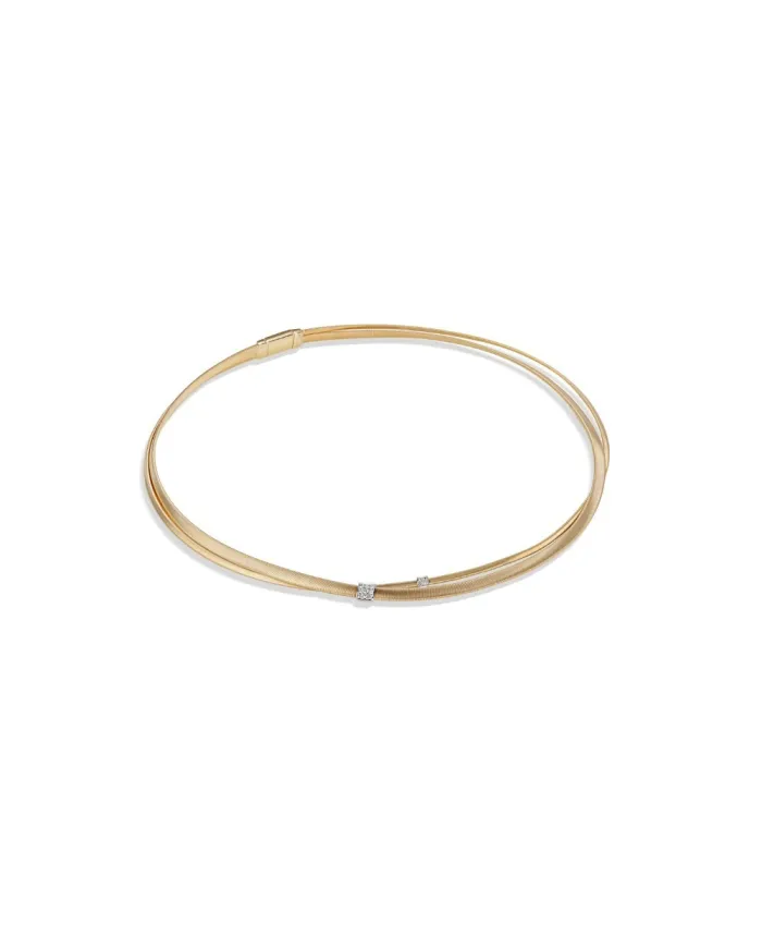 Marco Bicego Masai Two-Strand Yellow Gold Choker with Diamonds