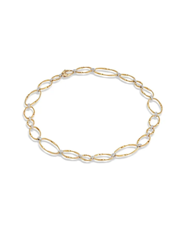Marco Bicego Marrakech Waves Necklace in Yellow Gold and Diamonds