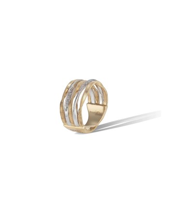 Marco Bicego Marrakech Waves 5-Strand Ring in Yellow Gold and Diamonds