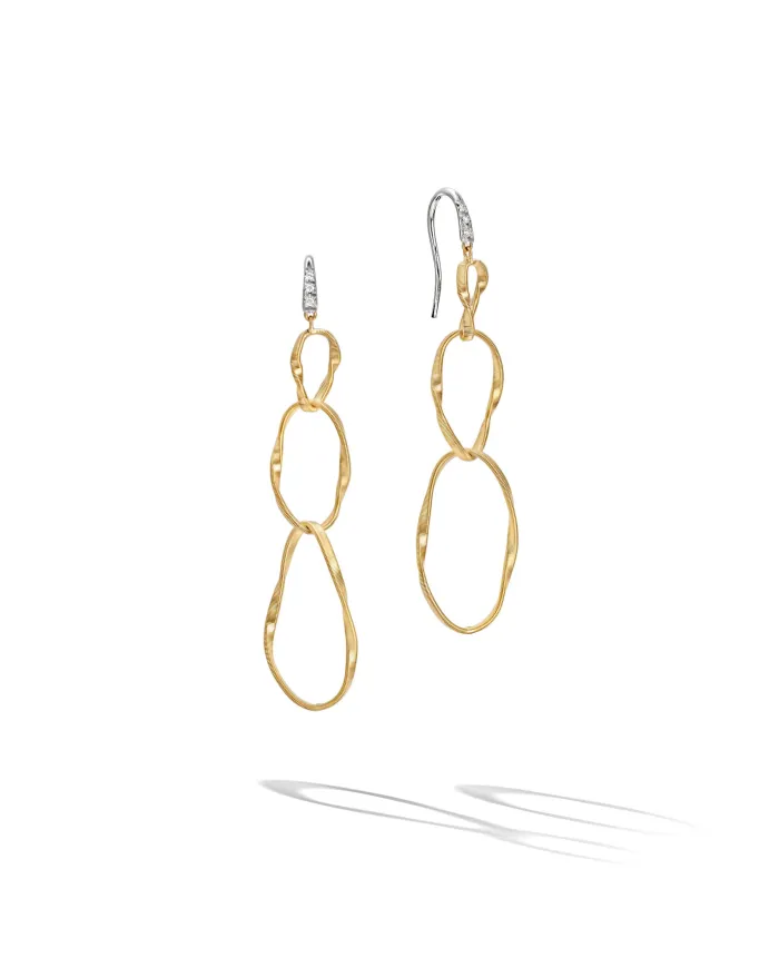 Orecchini Marco Bicego Marrakech Onde in Oro Giallo con Diamanti
