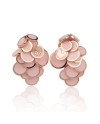 Orecchini Chantecler Paillettes a Cascata in Oro Rosa, Diamanti Bianchi e Smalto Rosa