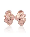 Orecchini Chantecler Paillettes a Cascata in Oro Rosa, Diamanti Bianchi e Smalto Rosa