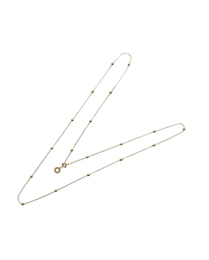 Collana Chantecler Pallinata in Oro Rosa con Logo Pendente cm 80