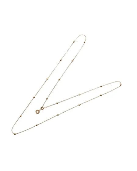 Collana Chantecler Pallinata in Oro Rosa con Logo Pendente cm 80