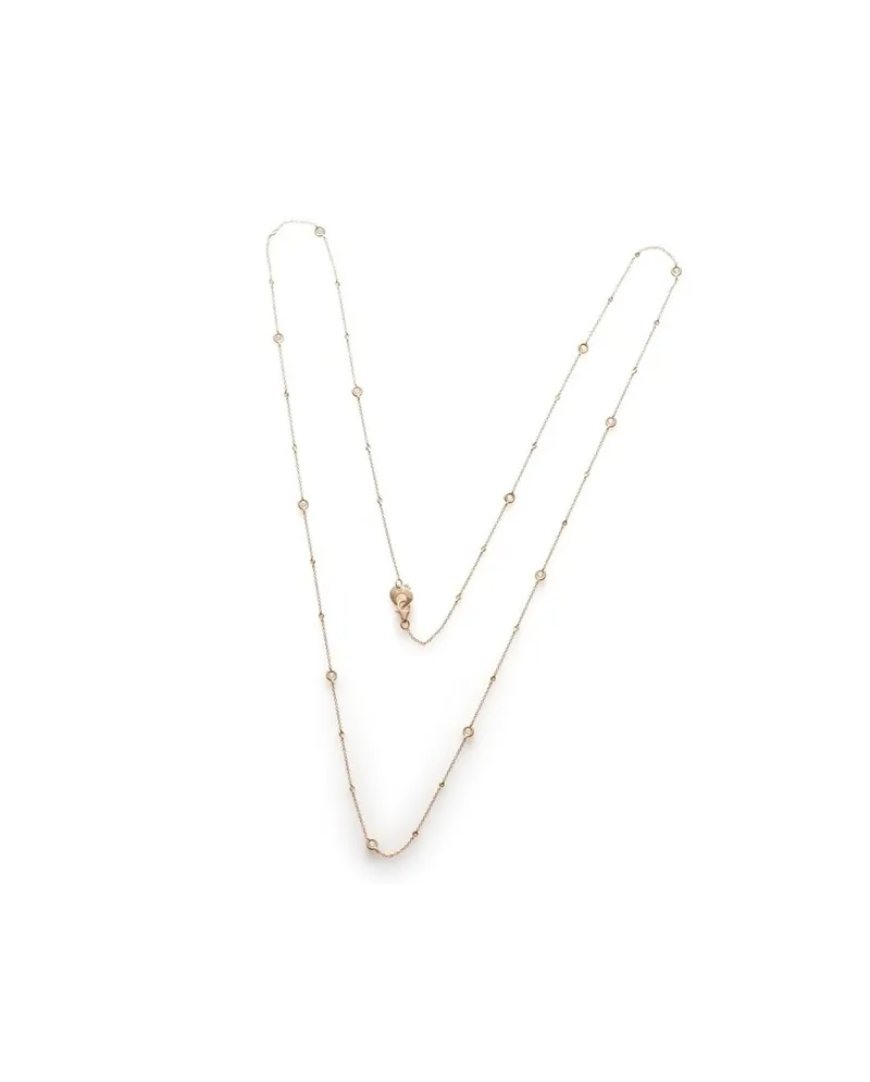 Collana Chantecler Lunga in Oro Rosa e Diamanti Bianchi
