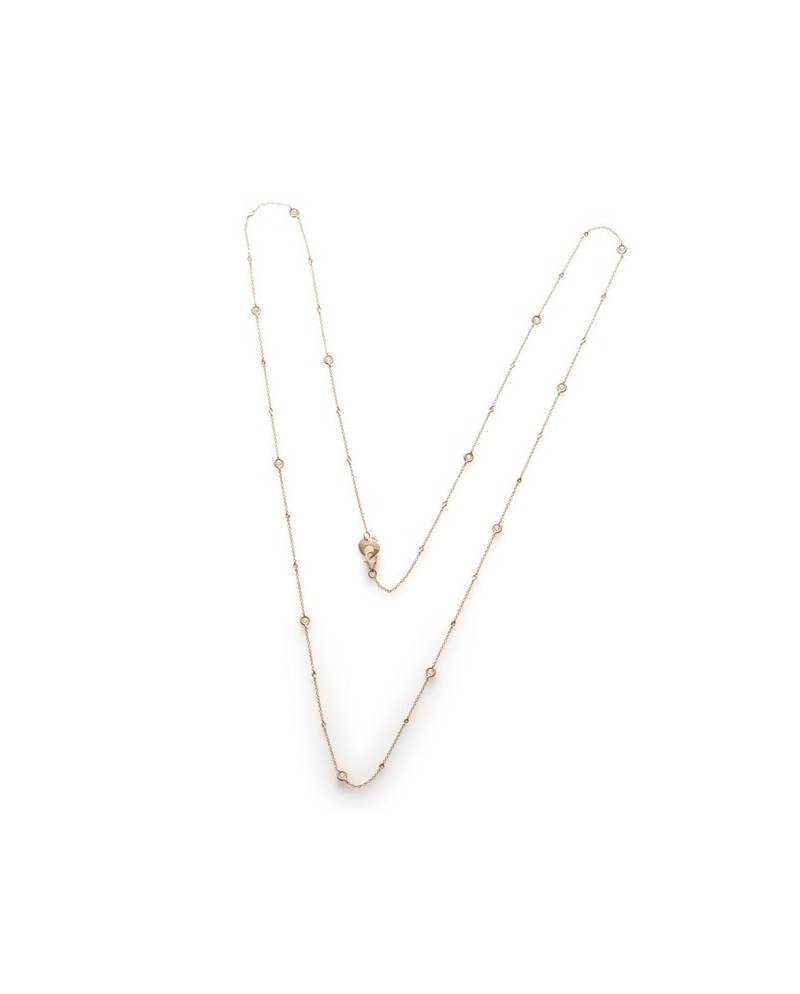 Collier long Chantecler en or rose et diamants blancs