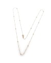 Collier long Chantecler en or rose et diamants blancs