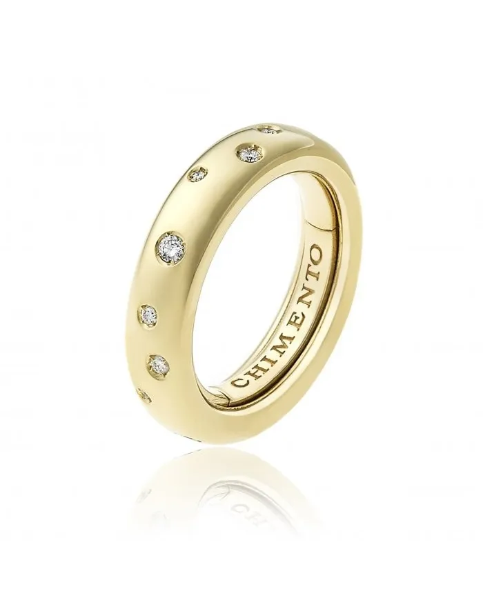 Anello Chimento Forever Brio in Oro Giallo con Diamanti Bianchi