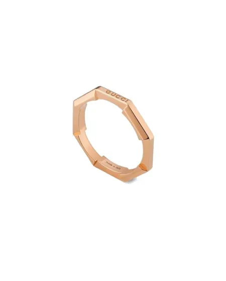Bague Gucci Link to Love en or rose miroir