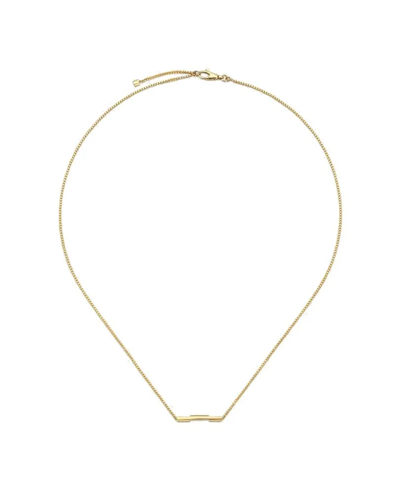 Collier Gucci Link to Love en or jaune avec barre Gucci
