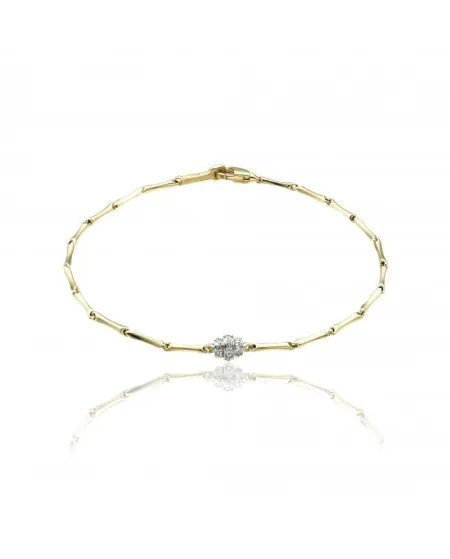 Bracciale Chimento Bamboo Shine in Oro Bicolore e Diamanti
