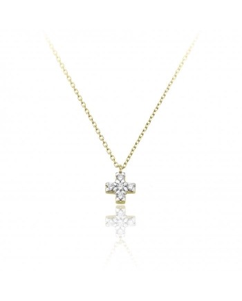 Pendente Croce con Collana Chimento "Love in" in Oro Bianco con Diamanti Bianchi