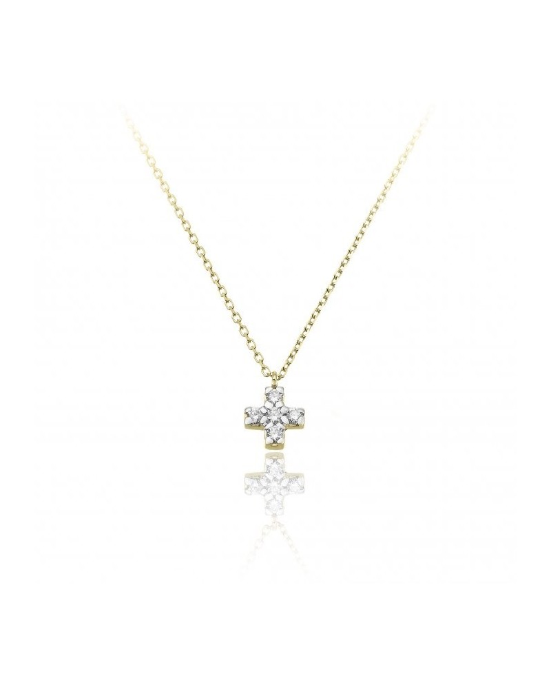 Pendente Croce con Collana Chimento "Love in" in Oro Bianco con Diamanti Bianchi