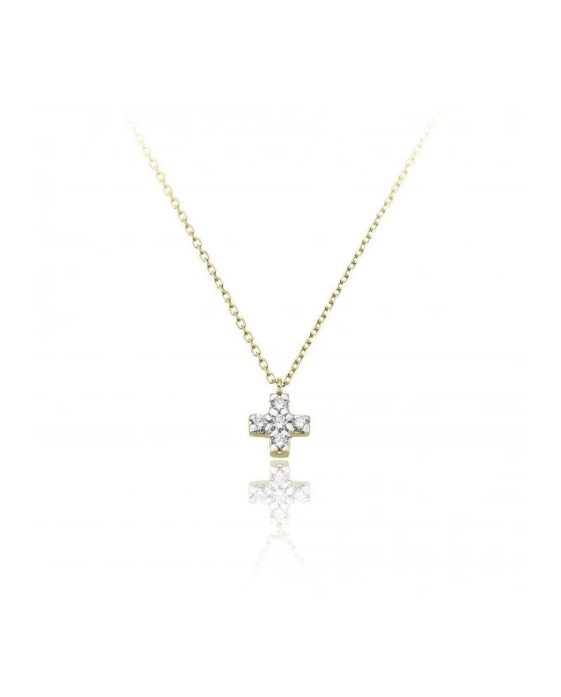 Pendente Croce con Collana Chimento "Love in" in Oro Bianco con Diamanti Bianchi Pendente Croce con Collana Chimento "Love in" in Oro Bianco con Diamanti Bianchi