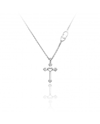 Pendente a Croce e Collana Chimento Tradition Gold Immagini Sacre in Oro Bianco e Diamanti