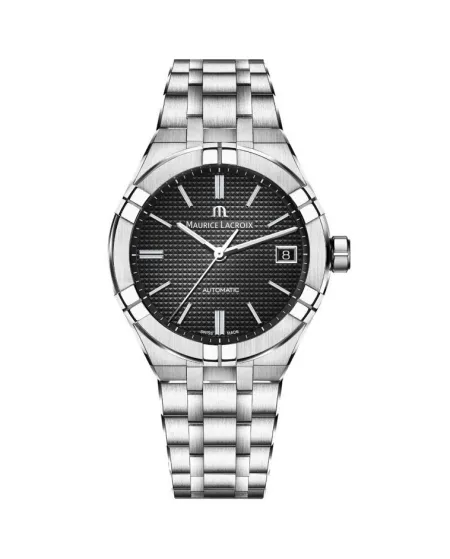 Orologio Maurice Lacroix Aikon Automatic 39 mm con Quadrante Nero e Bracciale in Acciaio