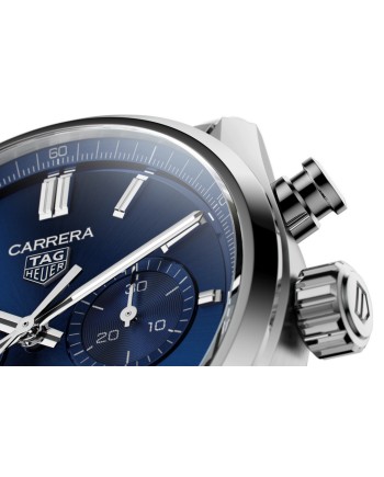 Cronografo Automatico Tag Heuer Carrera Calibro 02 con Quadrante Blu e Bracciale in Acciaio