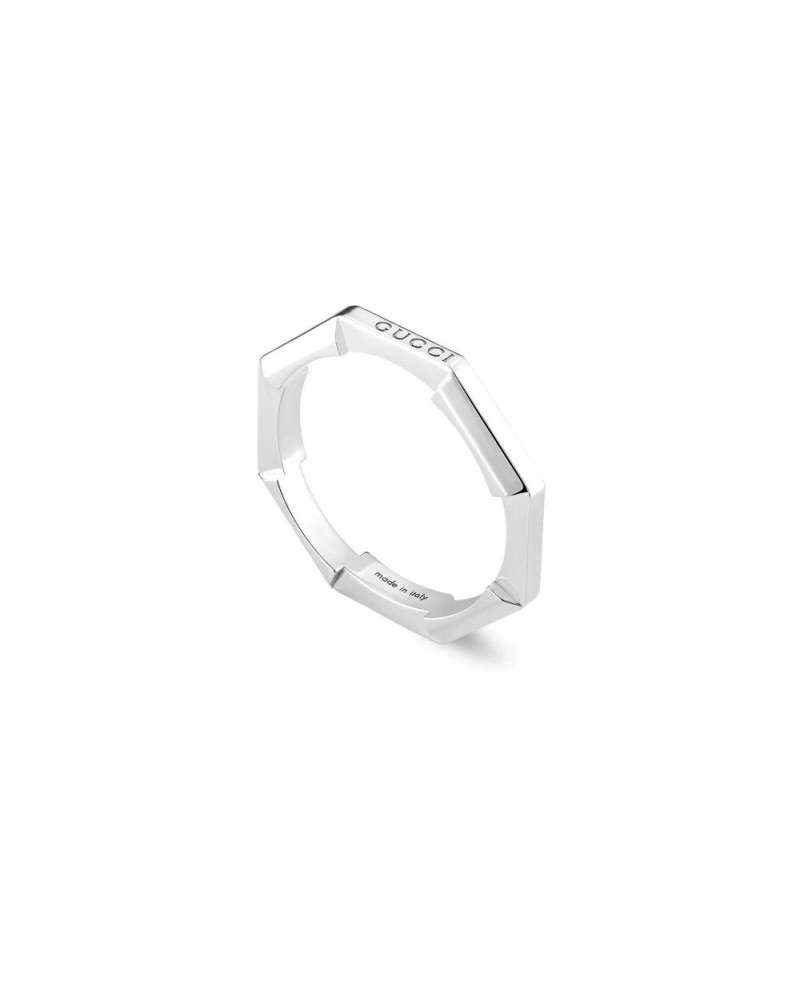 Gucci Link to Love Ring in White Gold Mirror