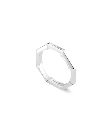 Anello Gucci Link to Love in Oro Bianco a Specchio