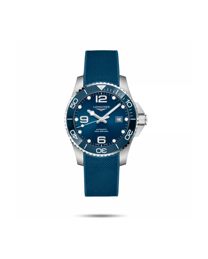 Orologio Longines HydroConquest 43 mm con Quadrante Blu e Bracciale in Caucciù blu