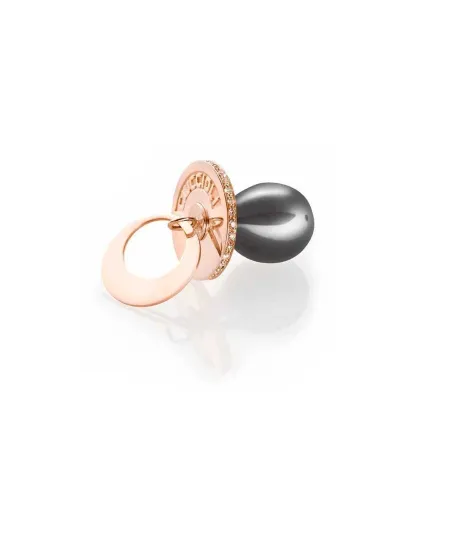 Ciondolo pendente i ciuccioli Ciuccio piccolo in argento rosa e nero