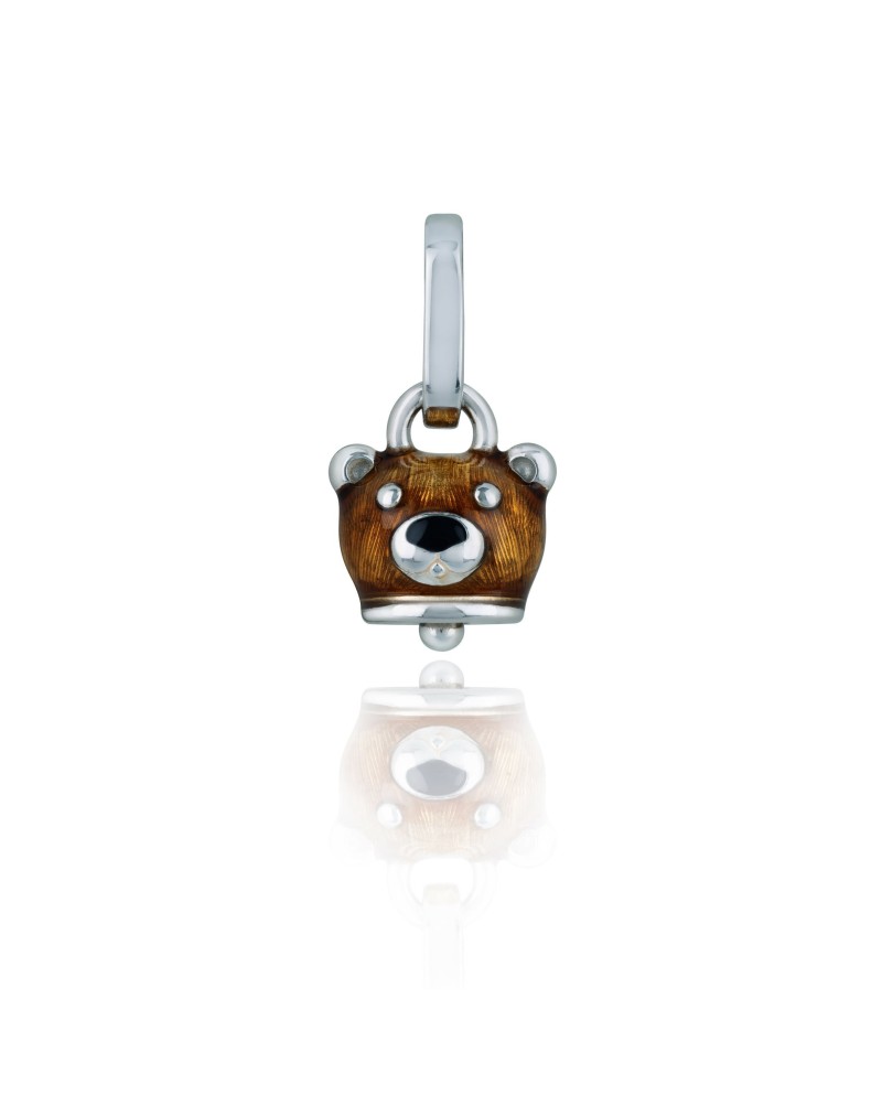 Ciondolo Chantecler Campanella Et Voilà Micro Orso in Argento e Smalto