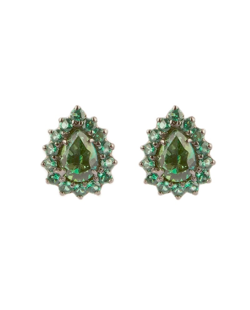 Orecchini Malafimmina Victor in Oro Giallo con Topazi Verdi e Tzavorrite