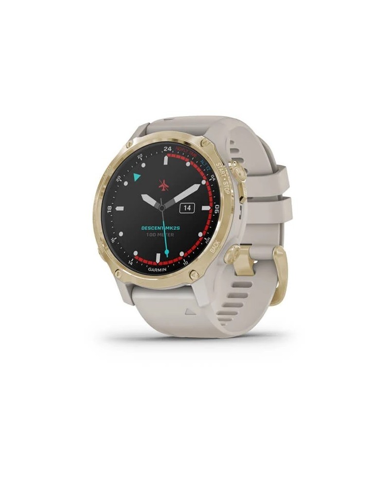 SmartWatch Garmin Descent Mk2S Light Gold con Cinturino in Silcone