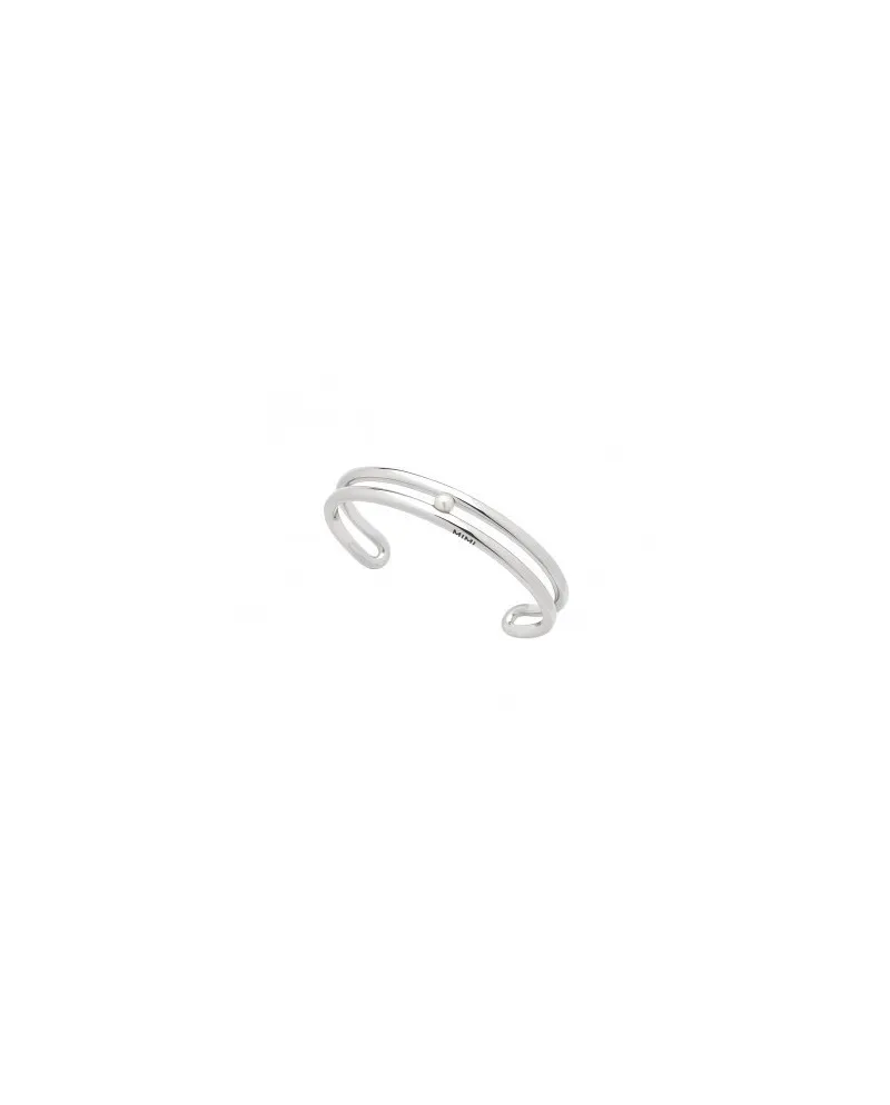 Bracciale Rigido Mimì in Argento con Perla Bianca