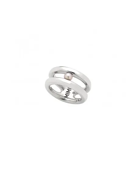 Mimì Ring in Silver with Purple Pearl
