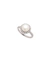 Mimì Happy Ring in White Gold with White Pearl and Diamonds