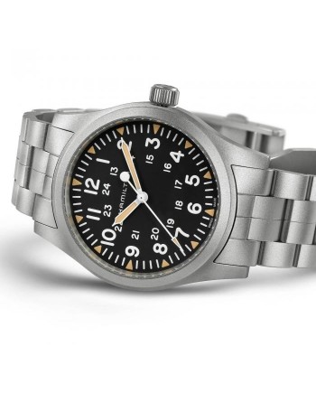 Orologio Hamilton Khaki Field Mechanical Nero con Cinturino in Acciaio