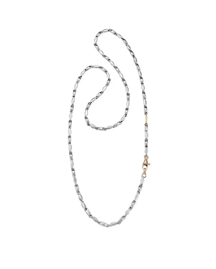 Zancan Insignia Men's Necklace in White and Rose Gold