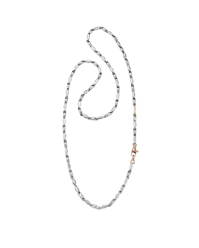 Zancan Insignia Men's Necklace in White and Rose Gold