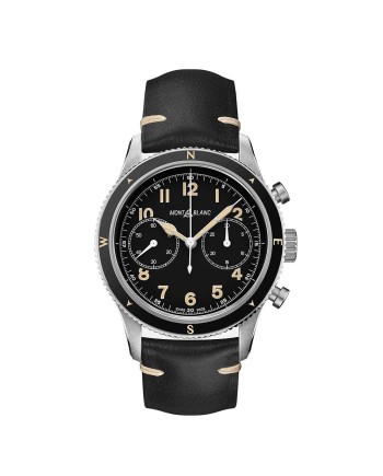 Orologio Montblanc 1858 Automatic Chrono Nero con Cinturino in Pelle